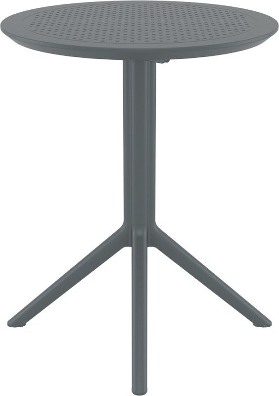 Стол пластиковый складной Sky Folding Table Ø60, темно-серый, Ø600х740 мм