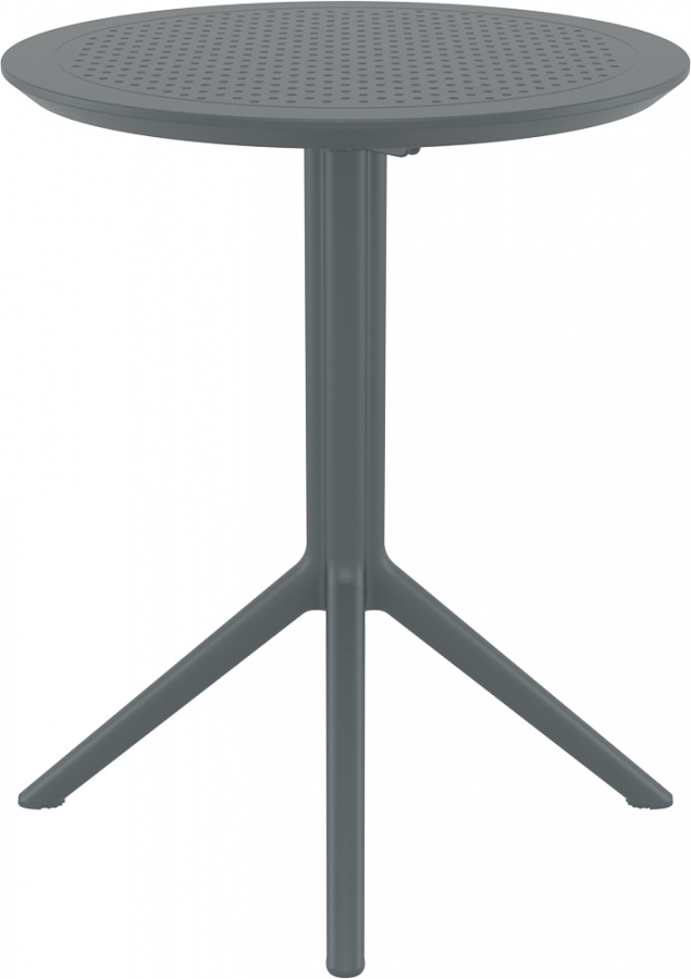 Стол пластиковый складной Sky Folding Table Ø60, темно-серый, Ø600х740 мм