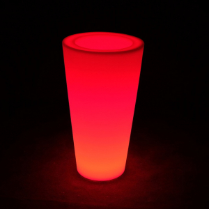 Кашпо пластиковое светящееся LED Cone полиэтилен белый Фото 6