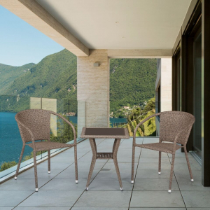 Комплект плетеной мебели Afina T25B/Y137C-W56 Light Brown 2Pcs искусственный ротанг, сталь светло-коричневый Фото 2