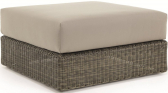 Пуф плетеный с подушкой Ethimo Cube искусственный ротанг, акрил коричневый, слоновая кость Фото 1