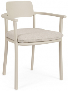 Кресло металлическое с подушкой Garden Relax Makena алюминий, олефин верблюжий, песочный Фото 1