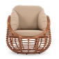 Кресло плетеное с подушками ReeHouse Lotus алюминий, искусственный ротанг, олефин африканский закат, капучино Фото 5