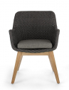 Кресло плетеное с подушкой Garden Relax Allison тик, роуп, олефин натуральный, антрацит Фото 3