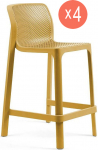 Комплект пластиковых полубарных стульев Net Stool Mini Set 4