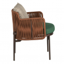 Кресло металлическое плетеное с подушкой Caris Lety металл, роуп, ткань Фото 4