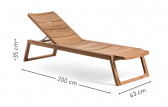 Шезлонг-лежак деревянный OASIQ Diuna тик Фото 2