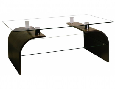 Стол журнальный IM-Design Гурон 2 березовый шпон, стекло Фото 1