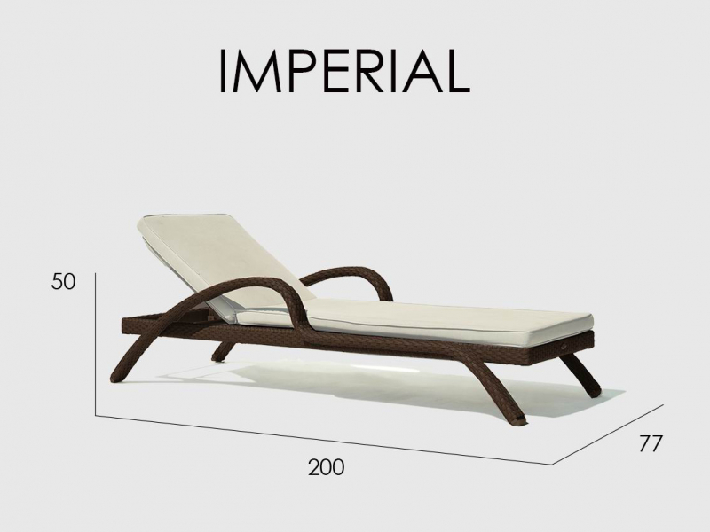Шезлонг-лежак плетеный с матрасом Imperial