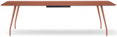 Стол ламинированный с каналом для протяжки проводов PEDRALI Rizz Office алюминий, компакт-ламинат HPL терракотовый Фото 1