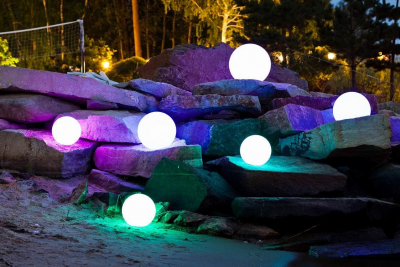 Шар пластиковый светящийся LED Minge полиэтилен белый Фото 16