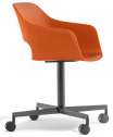 Кресло офисное на колесах PEDRALI Babila сталь, алюминий, стеклопластик оранжевый Фото 1