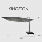 Зонт профессиональный Skyline Design Kingston алюминий, sunbrella серебристый, натуральный Фото 2