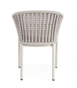 Кресло плетеное с подушкой Garden Relax Salines алюминий, роуп, олефин бежевый Фото 4