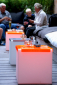 Стол пластиковый со стеклом светящийся SLIDE Kubo Plexi Lighting полиэтилен, органическое стекло белый, оранжевый Фото 4
