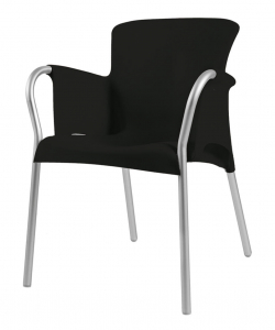Кресло пластиковое Resol Oh armchair алюминий, полипропилен черный Фото 1