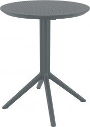 Стол пластиковый складной Sky Folding Table Ø60, темно-серый, Ø600х740 мм