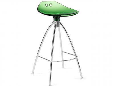 Стул полубарный прозрачный Scab Design Frog сталь, поликарбонат хром, зеленый Фото 1