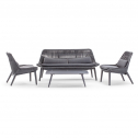 Комплект плетеной мебели Grattoni Como алюминий, роуп, олефин антрацит, темно-серый Фото 5
