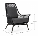 Кресло плетеное с подушкой Garden Relax Cristobal алюминий, роуп, акрил антрацит Фото 2