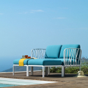 Лаунж-диван двухместный Nardi Komodo стеклопластик, Sunbrella белый, синий Фото 8