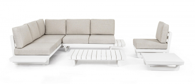 Комплект лаунж мебели Garden Relax Infinity алюминий, олефин белый, бежевый Фото 17