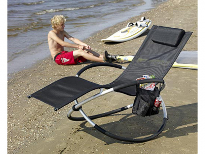 Шезлонг-качалка металлический Besta Fiesta Concept алюминий, текстилен черный Фото 2