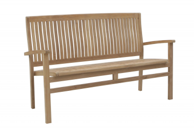Скамейка деревянная трехместная Giardino Di Legno Savana Onda тик Фото 5