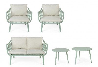 Комплект лаунж мебели Garden Relax Nixie сталь, полипропилен, полиэстер зеленый шалфей Фото 4
