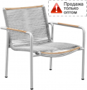 Кресло металлическое плетеное с подушками Higold Pioneer нержавеющая сталь, роуп, тик, олефин Фото 1