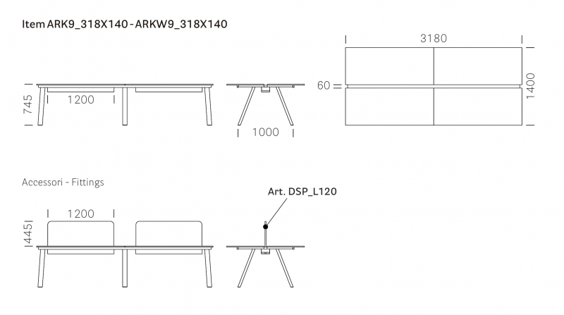 Стол ламинированный с перегородкой Arki-Table Desk