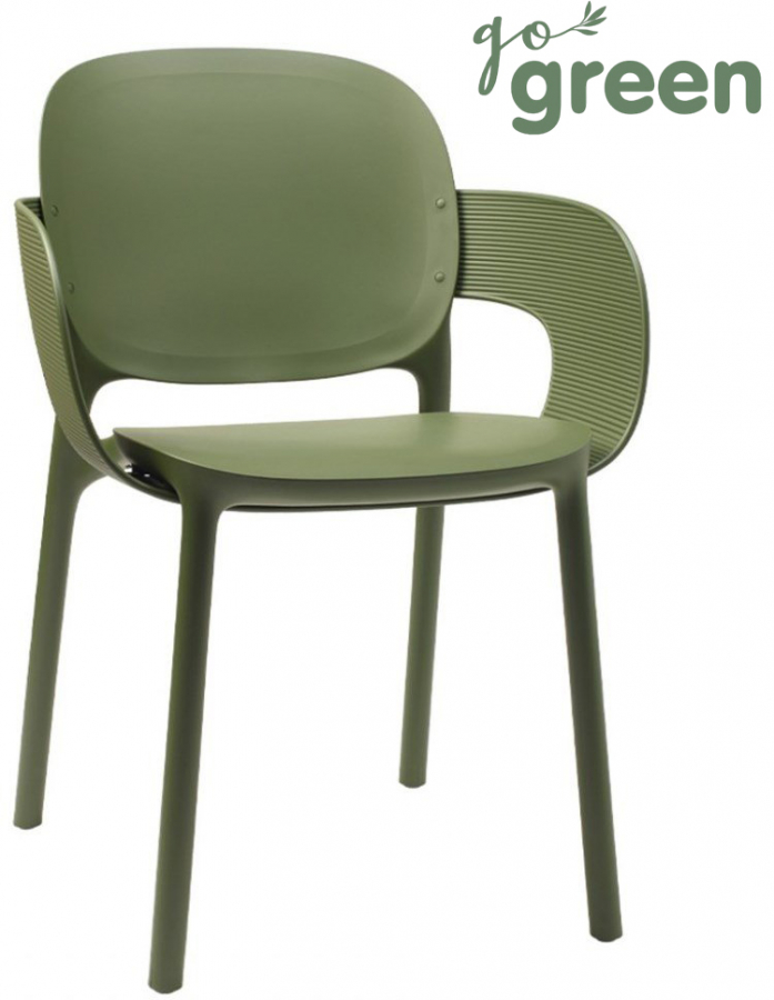 Кресло пластиковое Hug Go Green, оливковый
