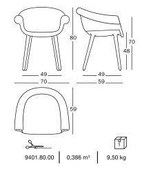 Кресло дизайнерское с обивкой-thumbs-Фото3