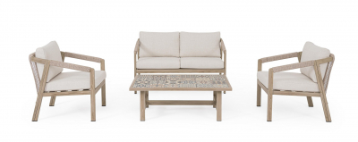 Комплект лаунж мебели Garden Relax Kalimera алюминий, роуп, олефин древесный Фото 3