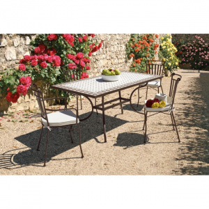 Стол металлический обеденный Garden Relax Duke металл, керамика коричневый Фото 3