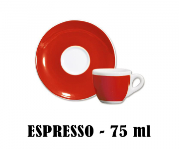Кофейная пара для эспрессо Ancap Verona Millecolori фарфор красный, деколь чашка, ручка, блюдце Фото 4
