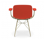Кресло пластиковое Magis Troy сталь, полипропилен золотой, коралловый красный Фото 5