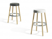 Табурет барный пластиковый Scab Design Natural Gim бук, технополимер натуральный бук, антрацит Фото 2