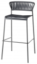 Стул полубарный плетеный Scab Design Lisa Club сталь, роуп антрацит, графит Фото 1