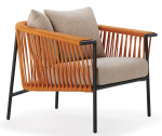 Кресло плетеное с подушками Robertirattan Corolle нержавеющая сталь, роуп, ткань Фото 1