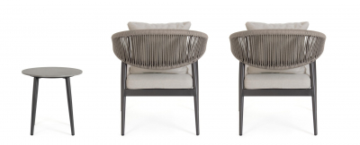 Комплект металлической лаунж мебели Garden Relax Millor алюминий, роуп, полиэстер антрацит, хаки Фото 7