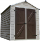 Сарай пластиковый Palram Skylight Shed 6x8 алюминий, поликарбонат серо-бежевый Фото 1