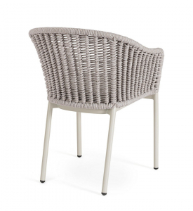 Кресло плетеное с подушкой Garden Relax Salines алюминий, роуп, олефин бежевый Фото 6