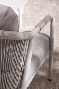 Комплект металлической лаунж мебели Garden Relax Miravet алюминий, роуп, ткань, натуральный камень белый, бежевый Фото 12