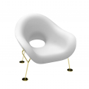 Кресло лаунж пластиковое Qeeboo Pupa Brass Base IN металл, полиэтилен латунь, белый Фото 5