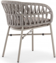 Кресло плетеное с подушкой Grattoni Tahiti алюминий, роуп, текстилен тортора, серебристый серый, тортора Фото 4