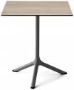 Стол ламинированный обеденный Scab Design Tripe сталь, компакт-ламинат HPL антрацит, состаренный дуб тортора Фото 1