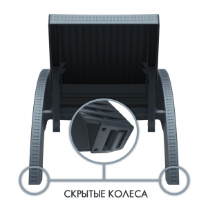 Шезлонг пластиковый с матрасом Grattoni GS 1009 (Fiji) пластик с имитацией плетения коричневый Фото 3