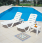 Шезлонг-лежак пластиковый Siesta Garden Bahama пластик белый Фото 5