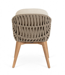 Кресло плетеное с подушками Garden Relax Tamires тик, алюминий, роуп, олефин натуральный, бежевый Фото 5